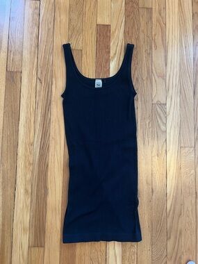 Aritzia TNA Black Ribbed Tank Dress